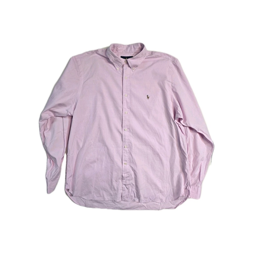 Ralph Lauren Men's Dress Shirt 17 1/2 44 XL Pink Long Sleeve